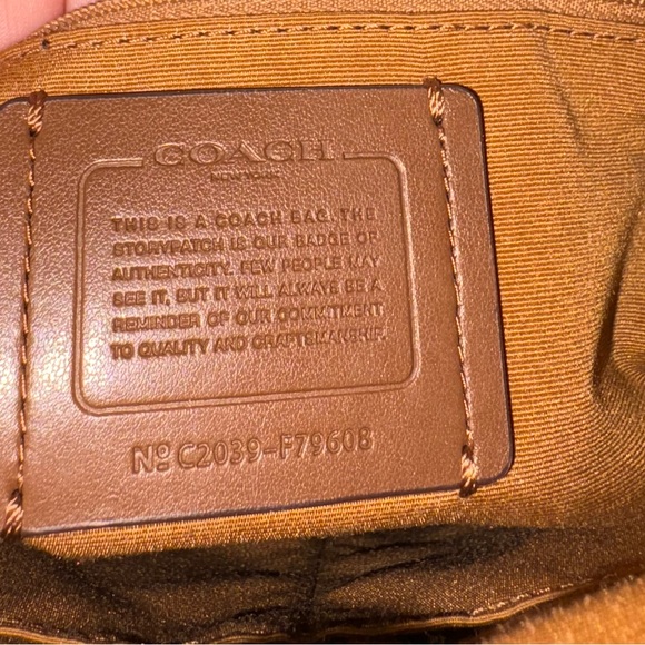 Coach City Zip Pebbled Leather Tote Bag Saddle Brown Gold Hardware - Picture 10 of 13